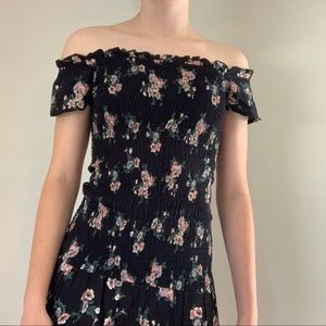 Ruched Floral Summer Mini Dress